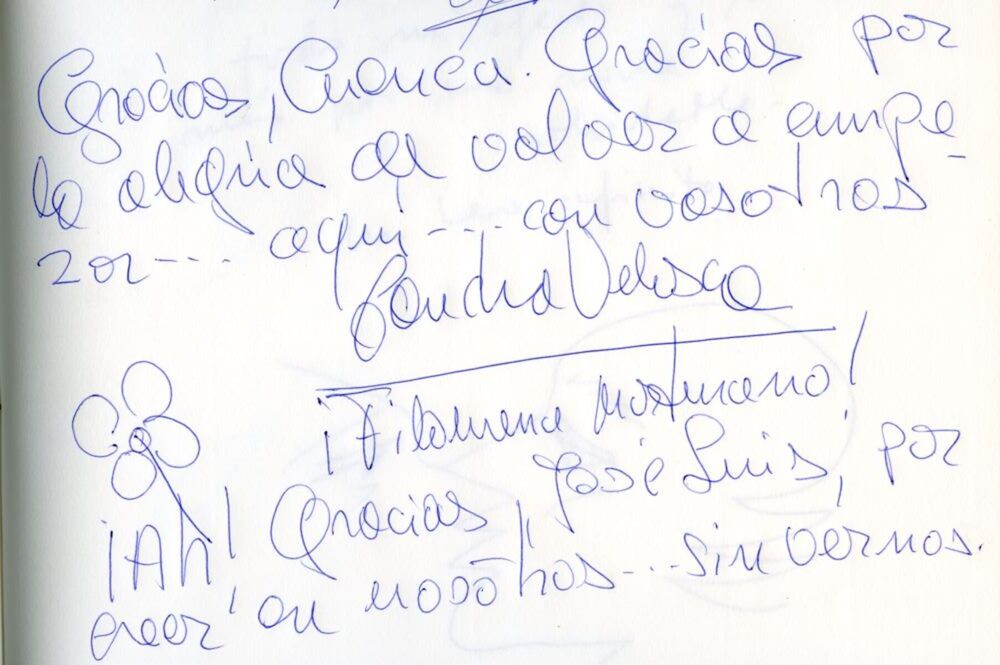 El día del estreno de 'Filomena Marturano' escribió esto en el libro de firmas del Auditorio