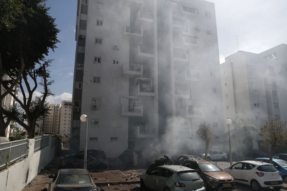 Rocket launches on Israel from Gaza  / ATEF SAFADI