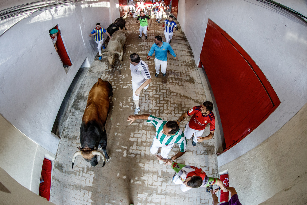 Cuarto encierro de los sanfermines 2023  / EFE