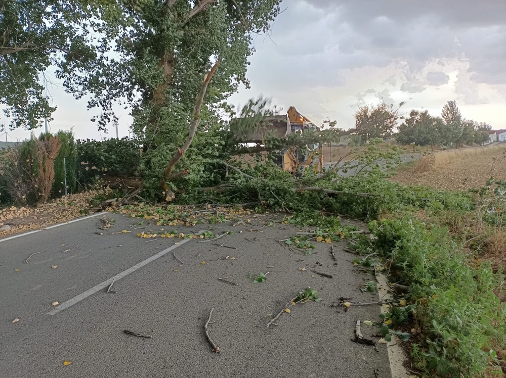 Una fuerte tormenta causa daños en Graja de Iniesta