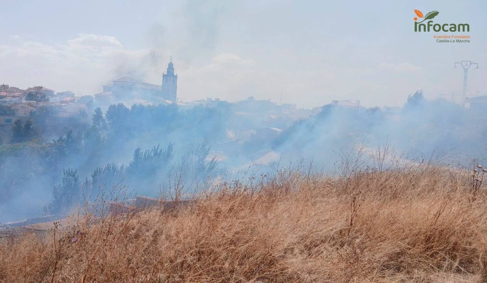 Incendio declarado en la barriada de El Caño el pasado mes de julio.