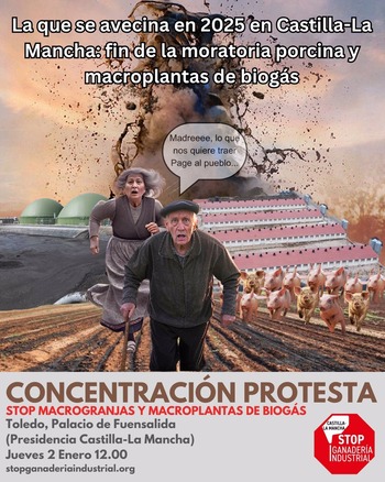 Convocan protestas ante el fin de la moratoria de macrogranjas