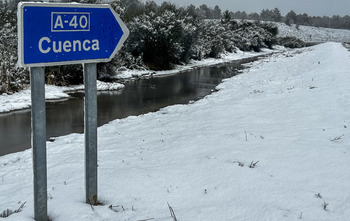 El puerto de Cabrejas, cubierto de nieve